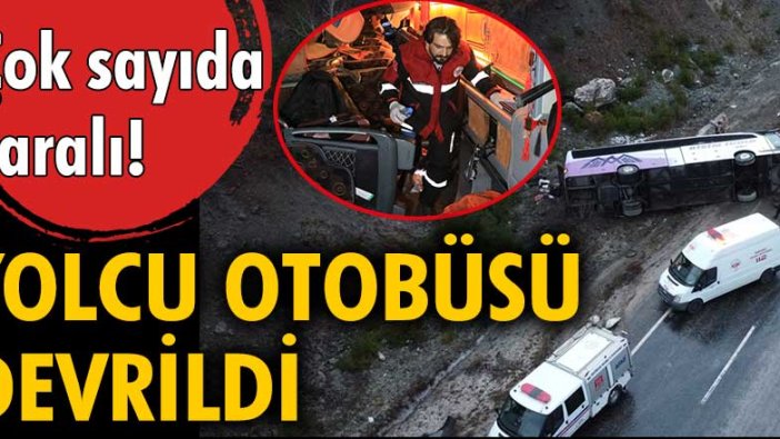 Yolcu otobüsü devrildi: Çok sayıda yaralı