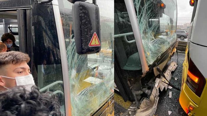 Son dakika... Haramidere'de iki metrobüs çarpıştı