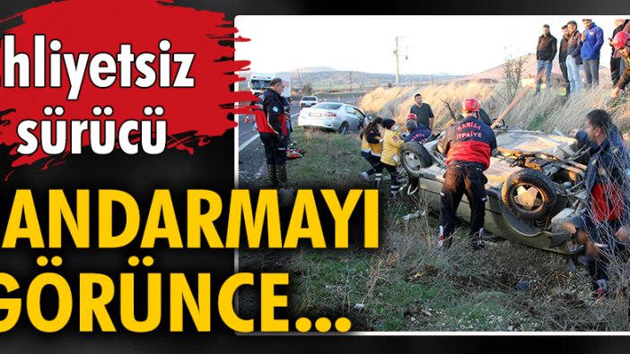 Ehliyetsiz sürücü jandarmayı görünce...