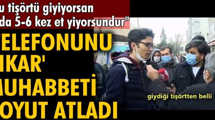 'Telefonunu çıkar' muhabbeti boyut atladı: Bu tişörtü giyiyorsan ayda 5-6 kez et yiyorsundur