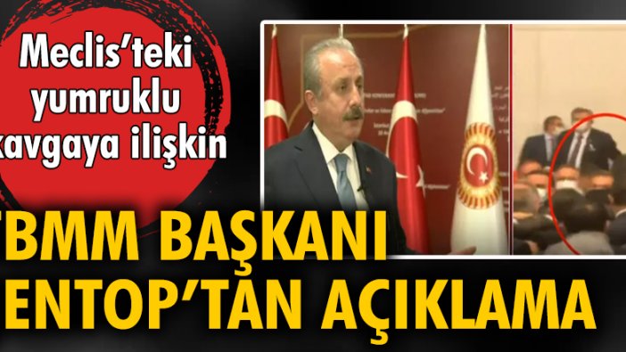 Meclis'teki yumruklu kavgaya ilişkin TBMM Başkanı Şentop'tan açıklama