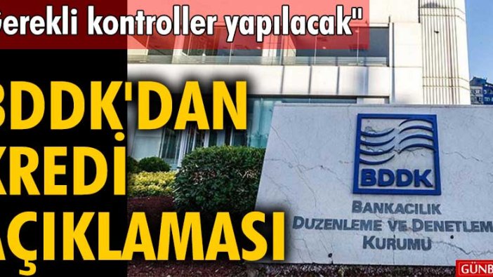 BDDK'dan kredi açıklaması! Gerekli kontroller yapılacak