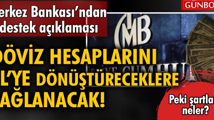 Merkez Bankası'ndan destek açıklaması, döviz hesaplarını TL'ye dönüştüreceklere sağlanacak! Peki şartlar neler?