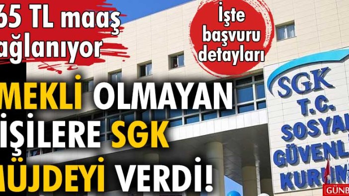 Emekli olmayan kişilere SGK müjdeyi verdi | 865 TL maaş bağlanıyor! İşte başvuru detayları...