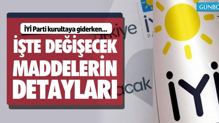 İYİ Parti kurultayında değişecek tüzük maddeleri