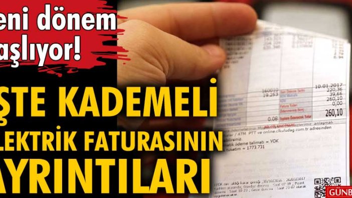 Yeni dönem başlıyor! İşte kademeli elektrik faturası