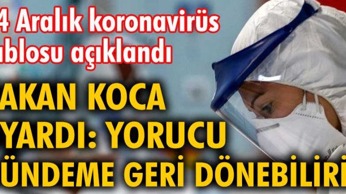 24 Aralık koronavirüs tablosu açıklandı