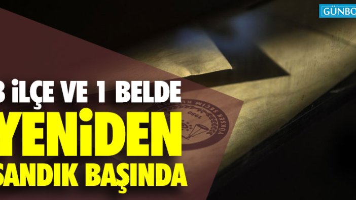 3 ilçe ve 1 belde yeniden sandık başında!