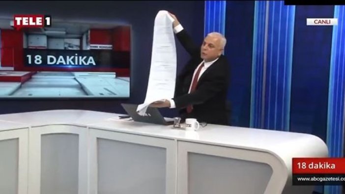 Yanardağ, Tele 1'deki yayına 4 metrelik dava makbuzları ile çıktı!