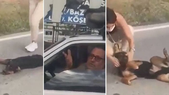 Böyle vicdansızlık görülmedi! Otomobile bağladığı köpeği metrelerce sürükledi