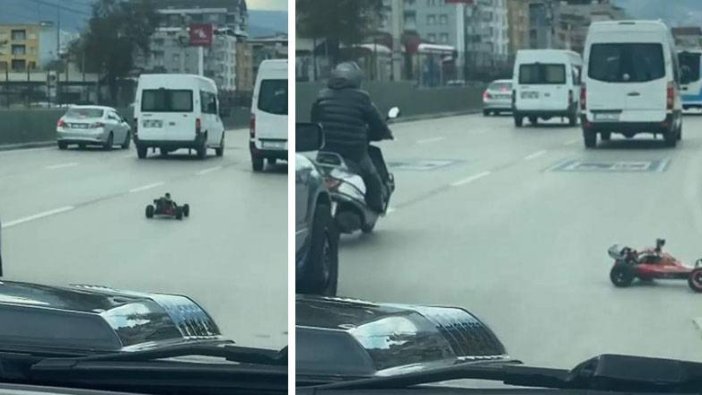 Bursa'da trafikte tehlikeli anlar