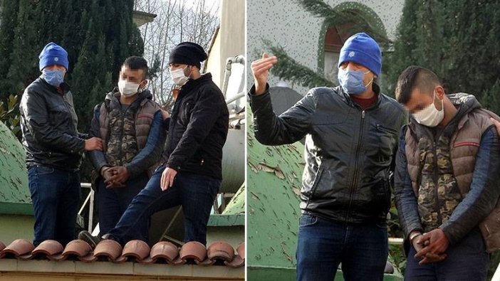 Bursa'da cami çatısında hırsızlık yapan Kamil İ. böyle indirildi!