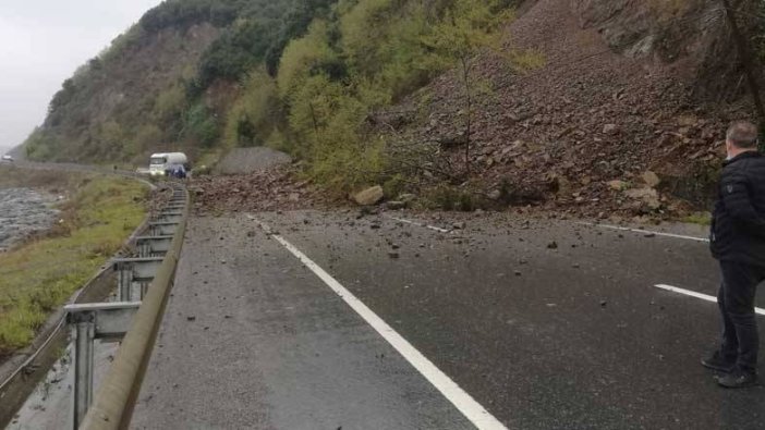 Zonguldak Alaplı-Akçakoca yolunda heyelan