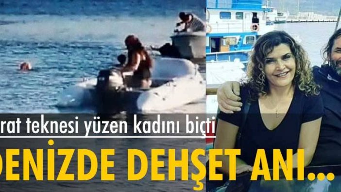 Denizde facia anı... Sürat teknesi yüzen kadını biçti