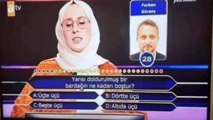 Yarışmadaki o soru 'eğitimde gelinen son nokta' notuyla paylaşıldı