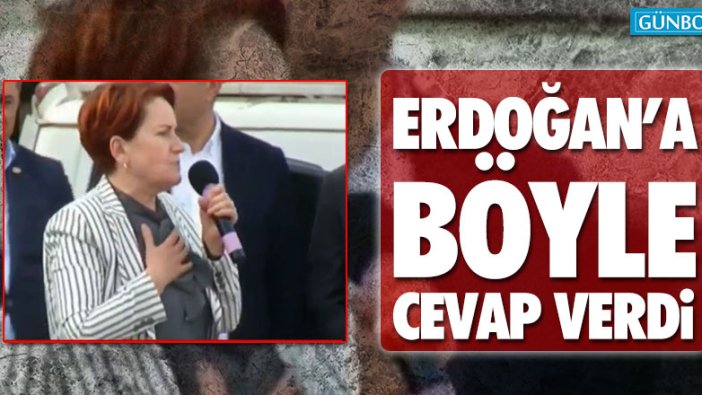 Akşener Erdoğan’a böyle cevap verdi!