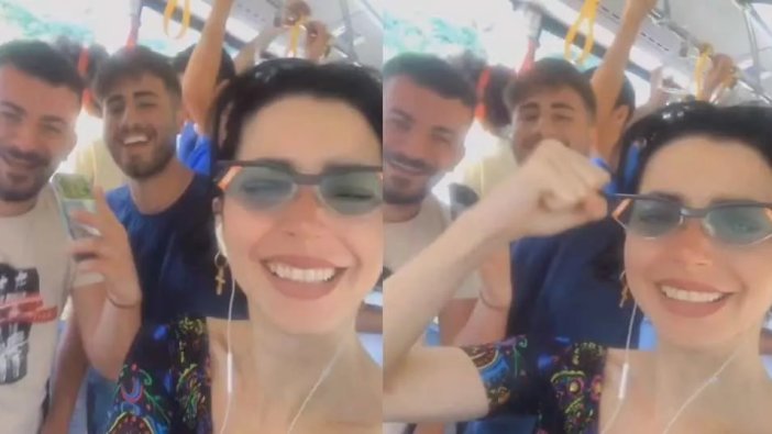 Merve Boluğur toplu taşımada! ''Otobüste kopuyoruz''