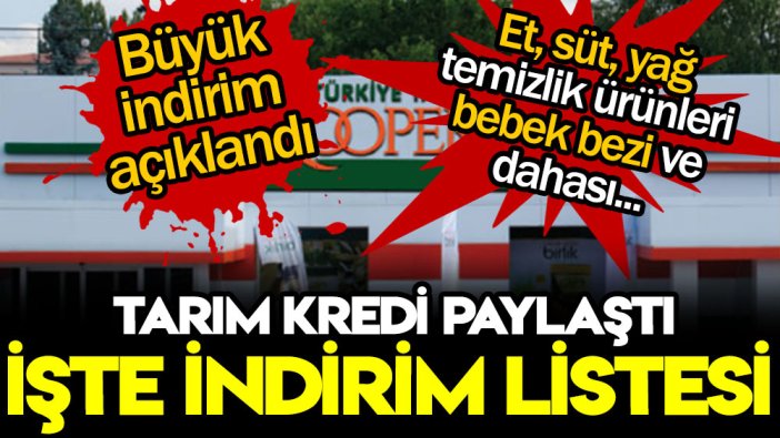 Tarım Kredi büyük indirim için tarih açıkladı: Et, süt, yağ, şekerde yeni fiyat listesi geldi