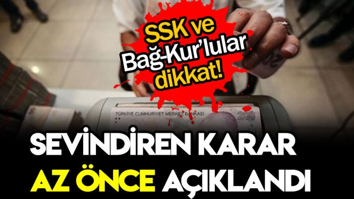 SGK-SSK ve Bağkur'lu emekliye müjde verildi! Az önce açıklama geldi!