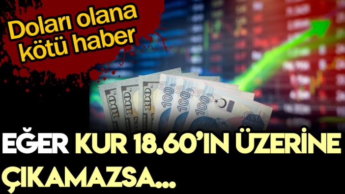 Dolar sahiplerine kötü haberi verdi: Kur 18.60'ın üzerine çıkmazsa...