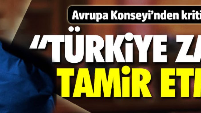 Avrupa Konseyi:"Türkiye zararı tamir etmeli"