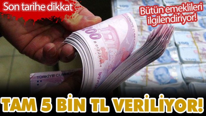 SSK, Bağ-Kur ve bütün emeklileri ilgilendiriyor! Kapıdan içeri girene 5 bin TL veriliyor! Son tarihe dikkat