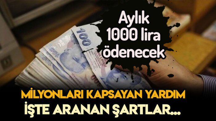 Milyonlarca vatandaşa 1000 lira destek kararı alındı! İşte destekten yararlanma şartları