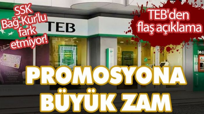 SSK, Bağ-Kur'lu fark etmiyor! TEB'den emeklilere müjde! Rekor promosyon verilecek