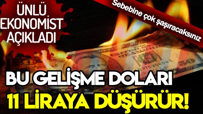 Ünlü ekonomist açıkladı doları 11 liraya indirecek gelişmeyi açıkladı: Ancak bu olursa...