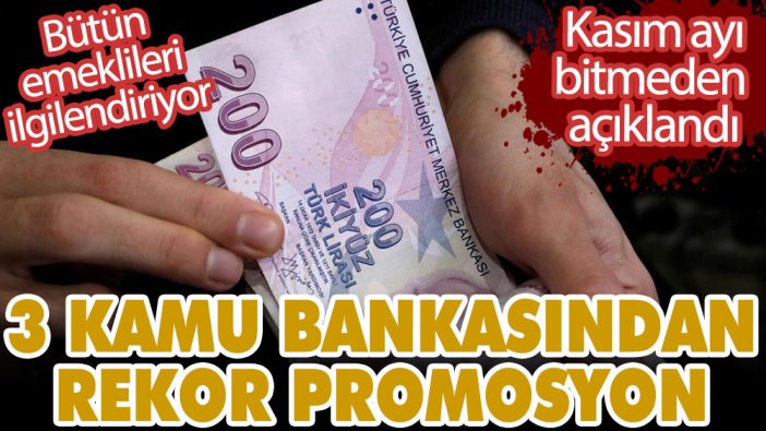 3 kamu bankasından rekor promosyon! Bütün emeklilere müjde! Kasım ayı bitmeden açıklandı