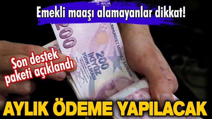 Emekli maaşı alamayanlar dikkat! Son destek paketi açıklandı! Aylık ve karşılıksız ödeme yapılacak