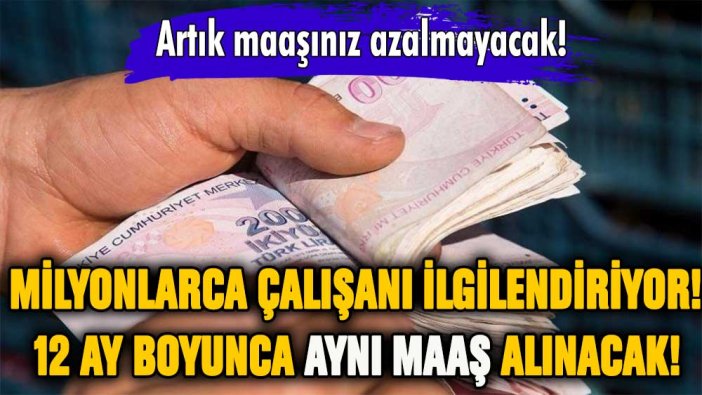 Milyonlarca çalışanı ilgilendiriyor: 12 ay boyunca aynı maaş alınacak!