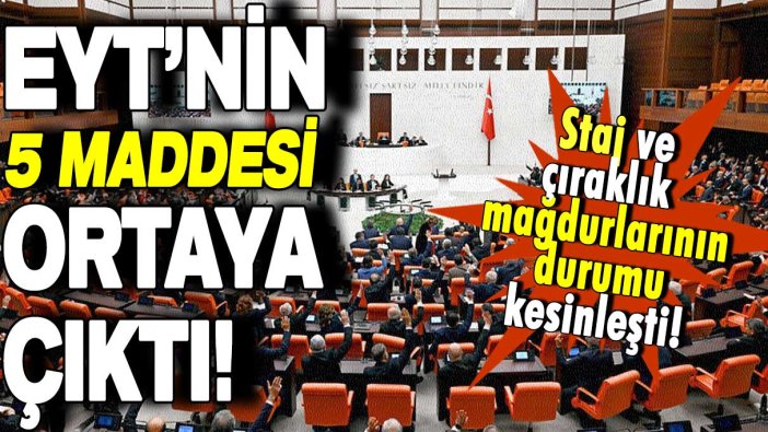 EYT'nin 5 maddesi ortaya çıktı: Staj ve çıraklık mağdurlarının akıbeti kesinleşti