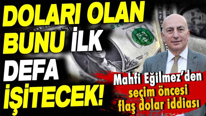 Doları olan bunu ilk defa işitecek! Mahfi Eğilmez'den seçim öncesi flaş dolar iddiası