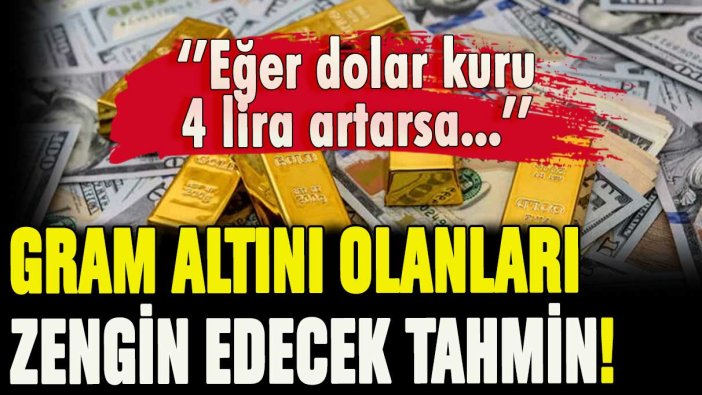 Dolar 4 lira artarsa diye duyurdu: Gram altını olanları zengin edecek tahmin!