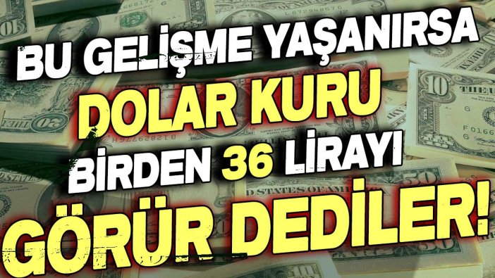 Ünlü banka ilan etti: Bu gelişme olursa dolar kuru birden 36 liraya fırlar...