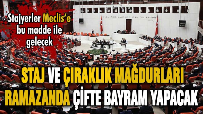 Staj ve çıraklık mağdurları Ramazan ayında çifte bayram yapacak! Meclis'e gelecek madde belli oldu