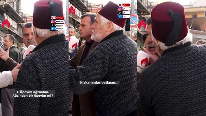 ''Kıskananlar patlasın'' diye bağırdı! İki AKP'li sokak ortasında öpüştü