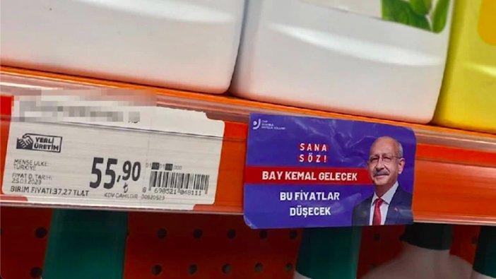 Erdoğan etiketlerinin ardından market raflarında Kılıçdaroğlu etiketi: Bu fiyatlar düşecek