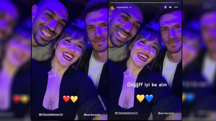 Ünlü oyuncu Özgün Bayraktar'ın Serdar Aziz ve İrfan Kahveci'yle paylaştığı fotoğraf ortalığı karıştırdı