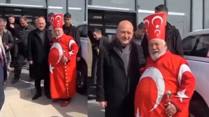 Bakan Soylu ile fotoğraf çektiren AKP'li şahsın kıyafeti gündem oldu