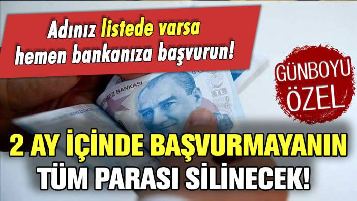 Resmen açıklandı: 2 ay içerisinde başvurmayanın bankadaki bütün parası silinecek!