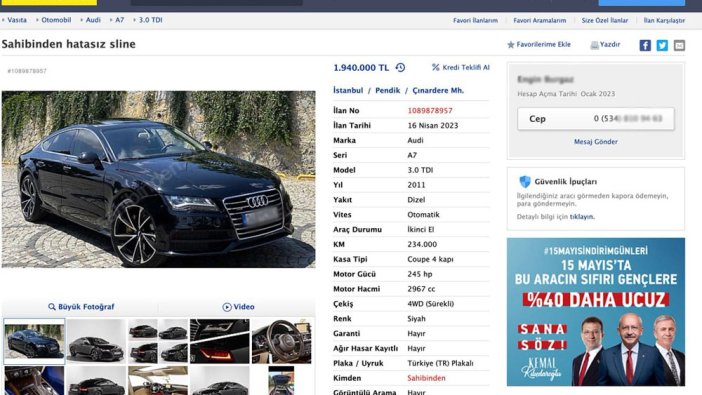 Sahibinden'e ilan bakmaya girenler bu reklamla karşılaştı