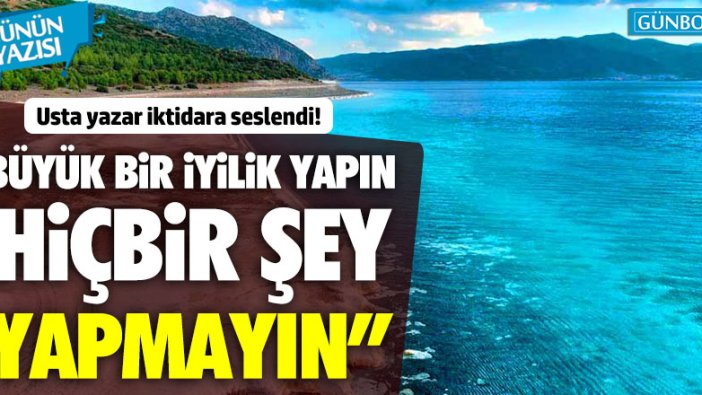 "Büyük bir iyilik yapın; hiçbir şey yapmayın"