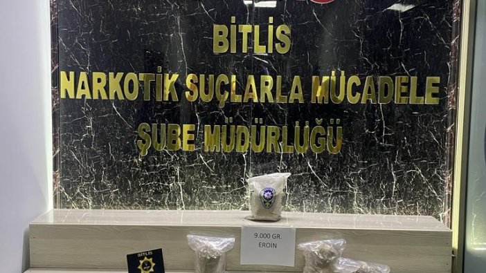 Bitlis’te 9 kilo eroin ele geçirildi