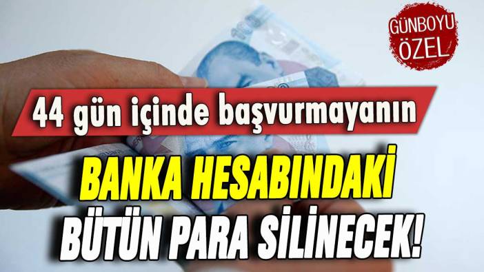 44 gün içinde başvurmayanın banka hesabındaki tüm para silinecek! Resmen açıklandı