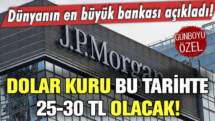 Dünyanın en büyük bankası açıkladı: Dolar kuru bu tarihlerde 25-30 TL'ye çıkabilir