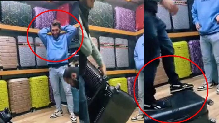 Alman turistin bavul paylaşımı viral oldu: Sağlamlık testini fazla abarttı