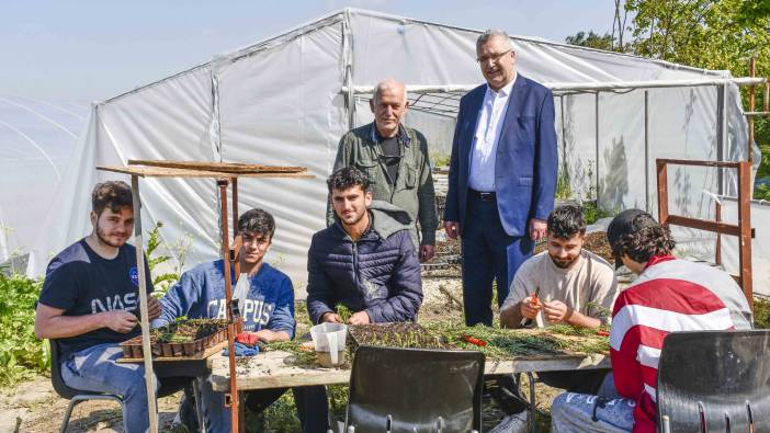 Karacabey’de aromatik bitki alanı dikkat çekiyor