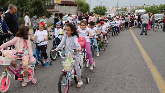 Diyarbakır'da 280 çocuk sağlık için pedal çevirdi